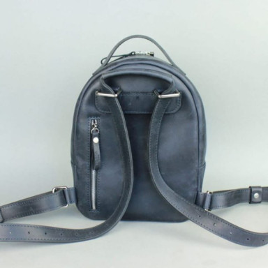 Groove S Leather Backpack Blue Vintage