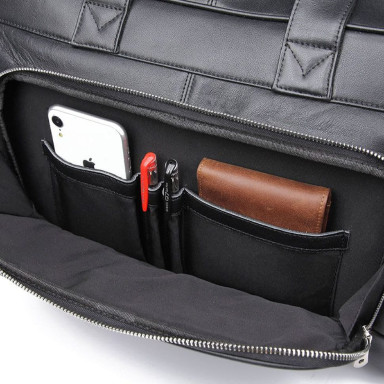 Large leather bag 47cm for traveling or laptop John McDee 7408A