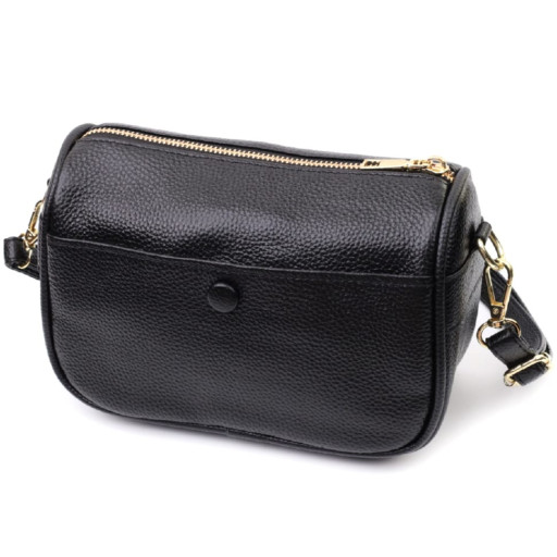 Сумка крос-боді для жінок з натуральної шкіри на кожен день Vintage 22590 Чорна
