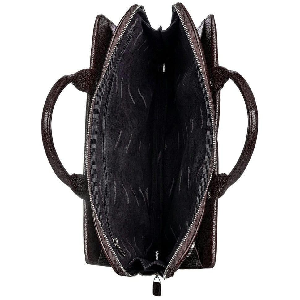 Шкіряний портфель Desisan 910-09 коричневий гладкий