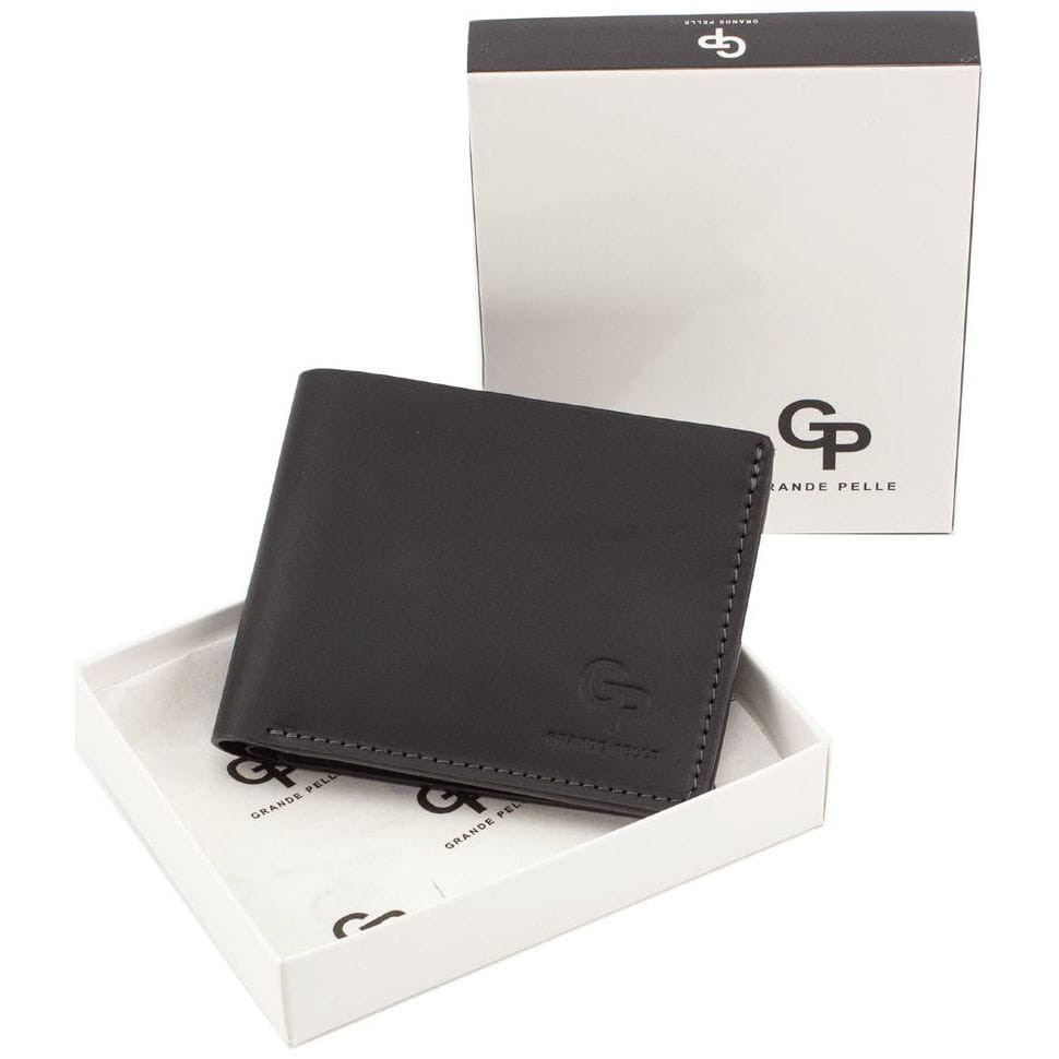 Leather wallet Grande Pelle 506110 mens double fold (bifold) 