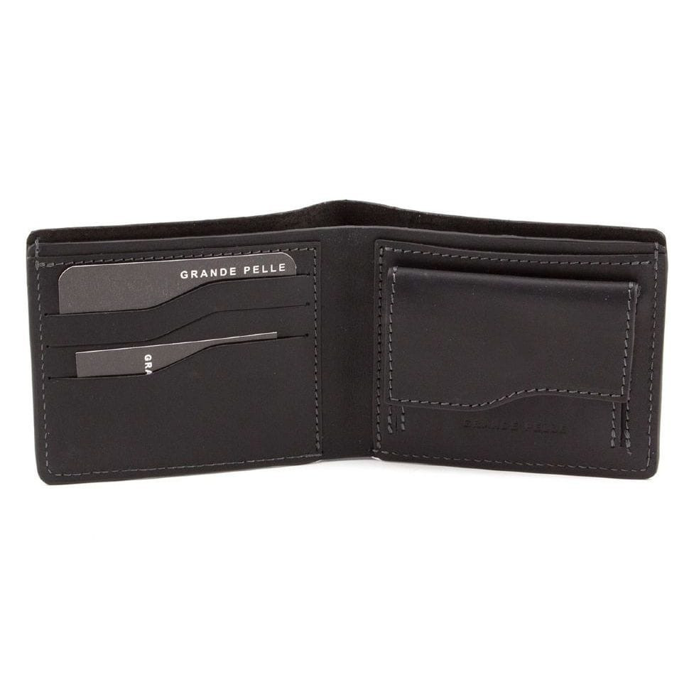 Leather wallet Grande Pelle 506110 mens double fold (bifold) 