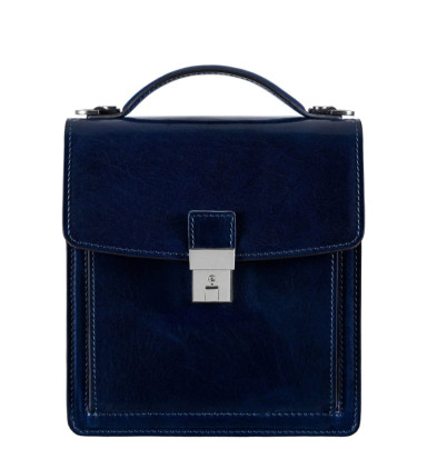 Small Leather Briefcase - Walden - Blue color - Time Resistance 5242501
