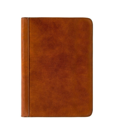 Womens Leather A4 Documents Folder Organizer - Candide -   Cognac Brown color -  Time Resistance 5197501W