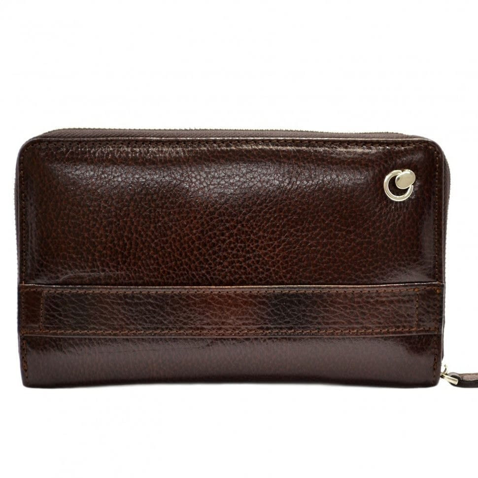 Барсетка кистьова шкіряна DESISAN 260-019 коричневий флотар