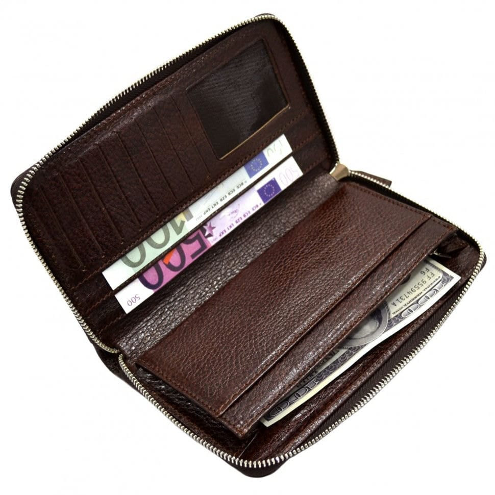 Барсетка кистьова шкіряна DESISAN 260-019 коричневий флотар