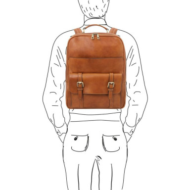 Leather laptop backpack Tuscany Nagoya TL142137