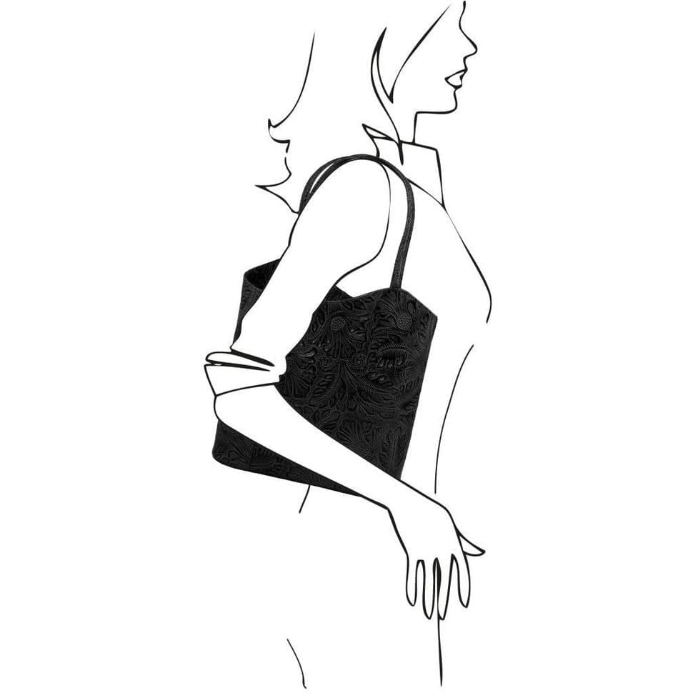 Кожаная женская сумка с цветочным принтом Tuscany TL141676 Patty