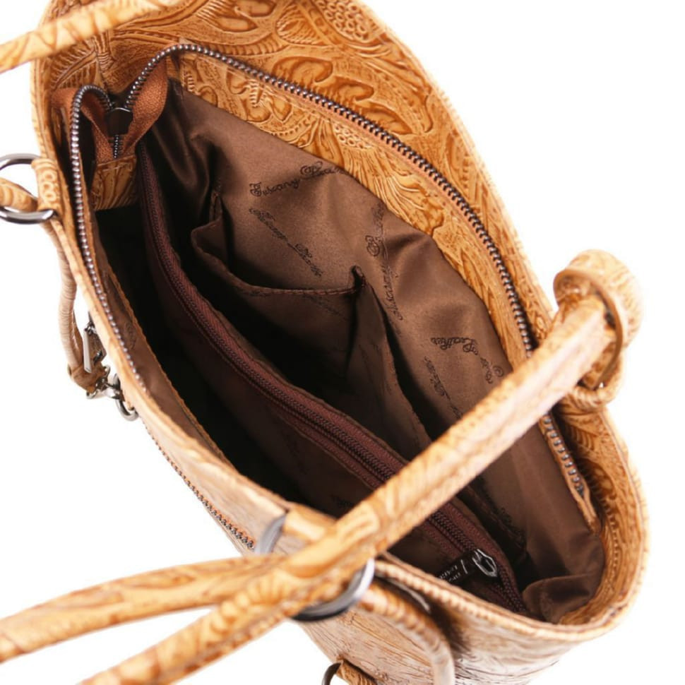 Кожаная женская сумка с цветочным принтом Tuscany TL141676 Patty