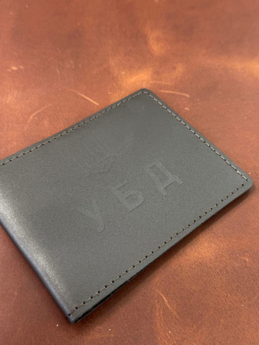 Обкладинка на посвідчення УБД із натуральної гладкої шкіри SR010 (коричневий)