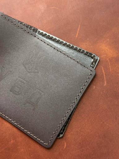 Cover for UBD ID card made of genuine smooth leather SR010 (brown)