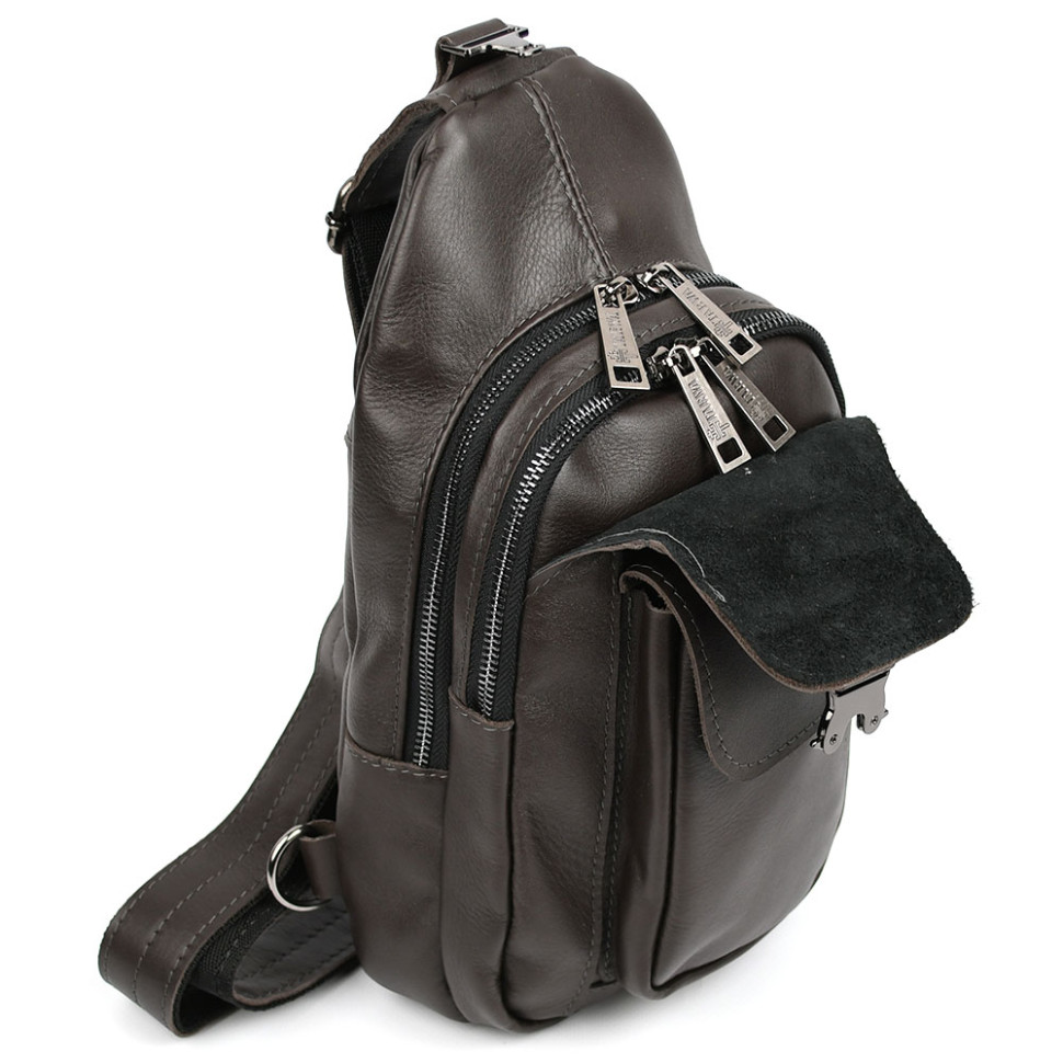 Fashionable backpack sling on one harness brown TARWA GC-4007-3md
