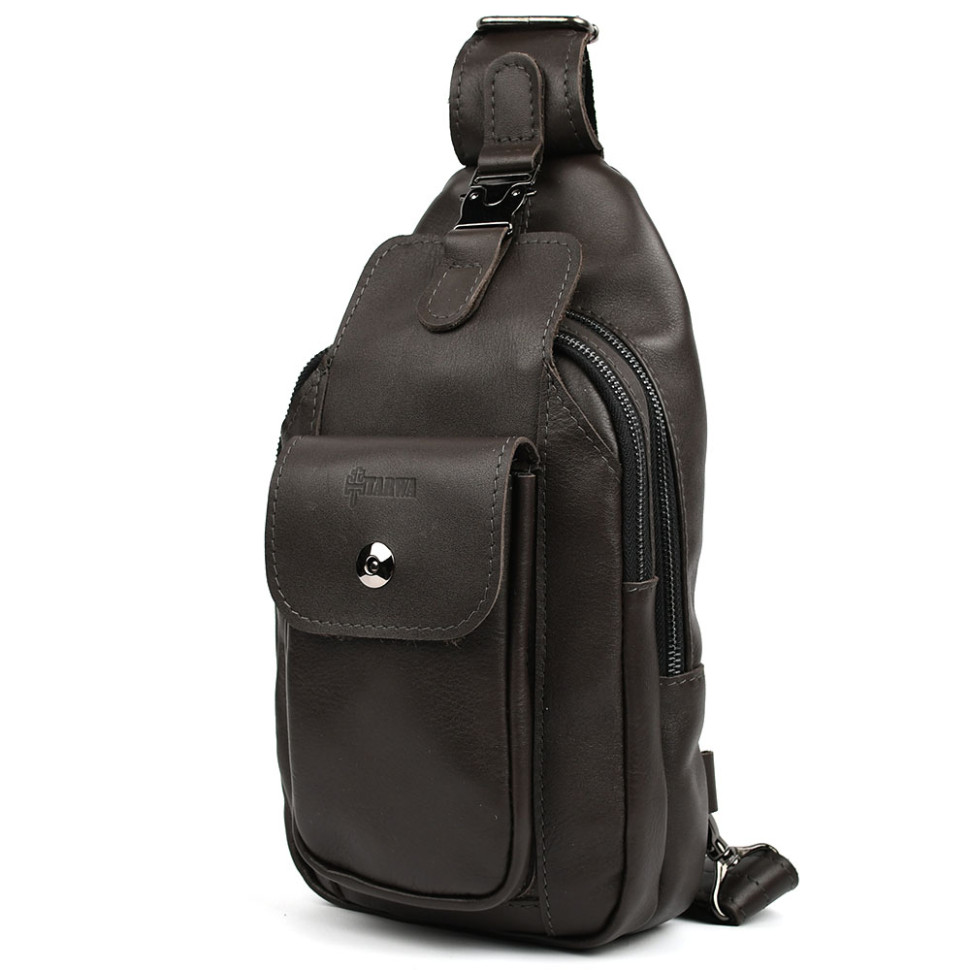 Fashionable backpack sling on one harness brown TARWA GC-4007-3md