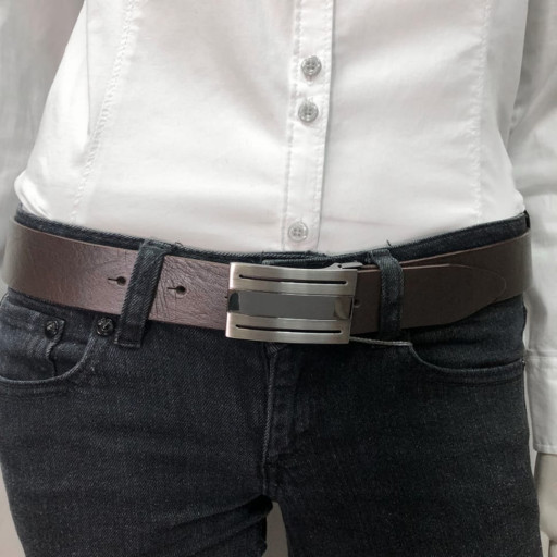 Шкіряний ремень 60077 moro коричневий TONY PEROTTI