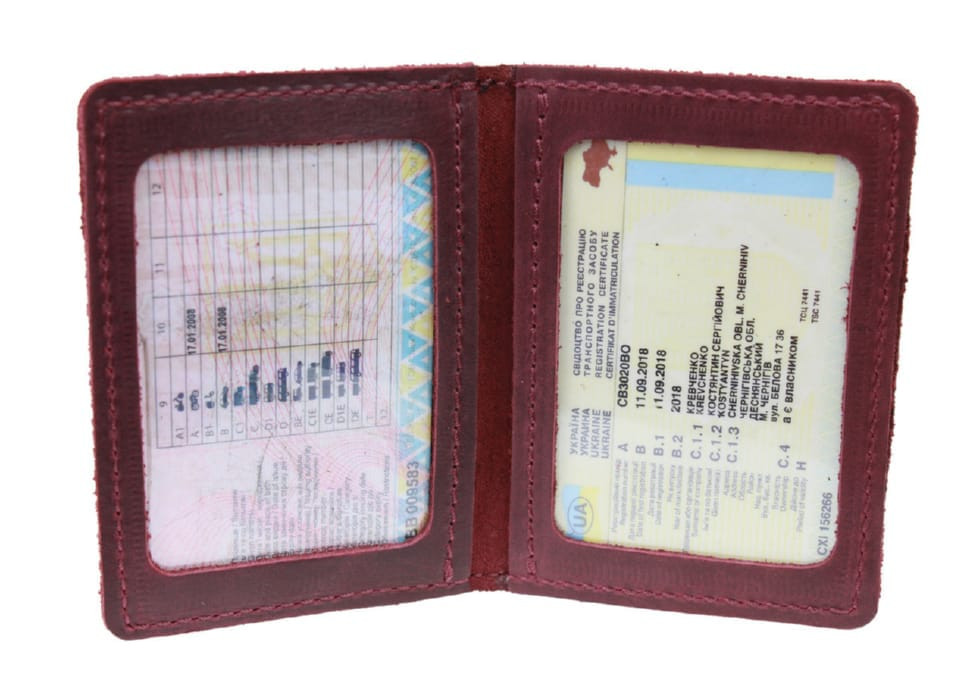 Обкладинка для водійських документів прав посвідчень ID паспорта SULLIVAN odd17 (4) марсала