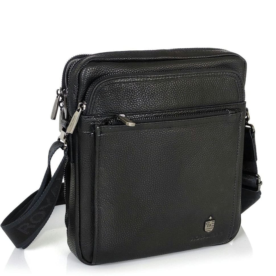 Сумка через плече шкіряна чорна Royal Bag RB-008A
