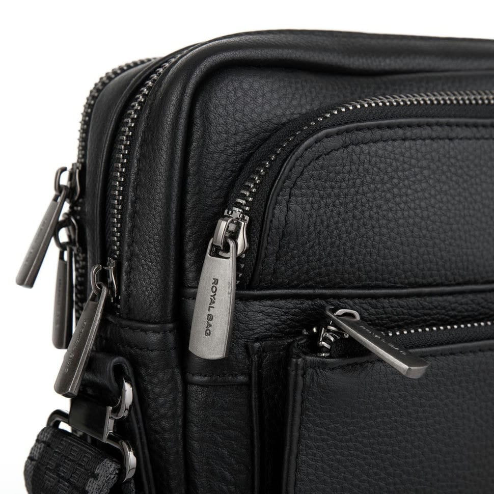 Сумка через плече шкіряна чорна Royal Bag RB-008A