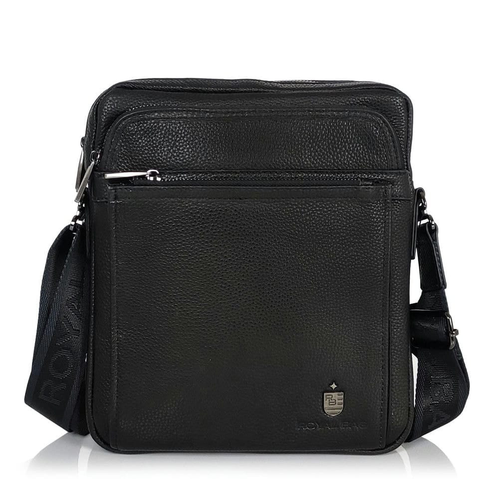 Сумка через плече шкіряна чорна Royal Bag RB-008A