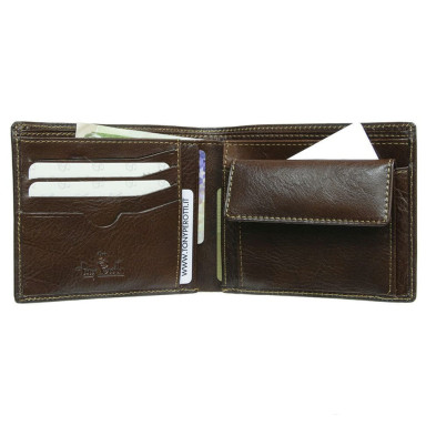 Leather wallet Viasorte 534 moro brown