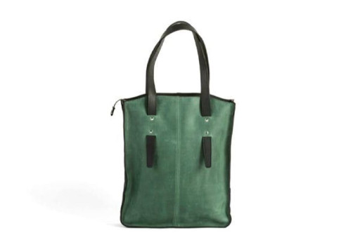 Leather shopper bag B303 from the Avitoo brand, color: Green