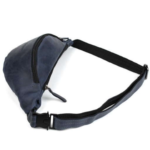 Шкіряна сумка на пояс бананка LIMARY Lim-035RK синя
