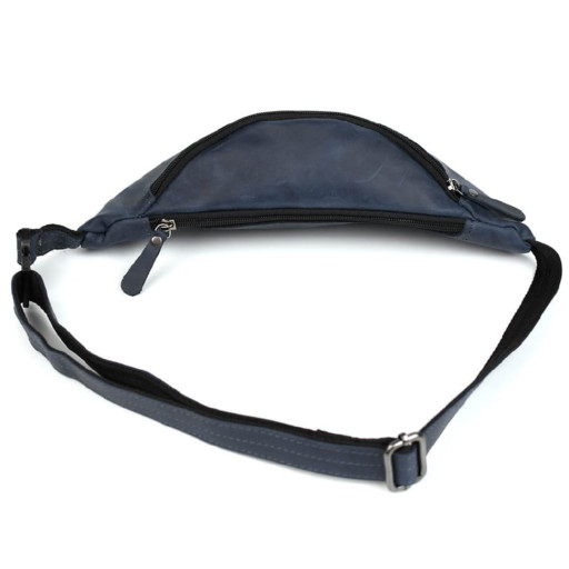 Шкіряна сумка на пояс бананка LIMARY Lim-035RK синя
