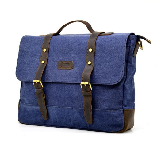 Чоловіча сумка-портфель з парусини канвас і шкіри RK-0001-4lx TARWA