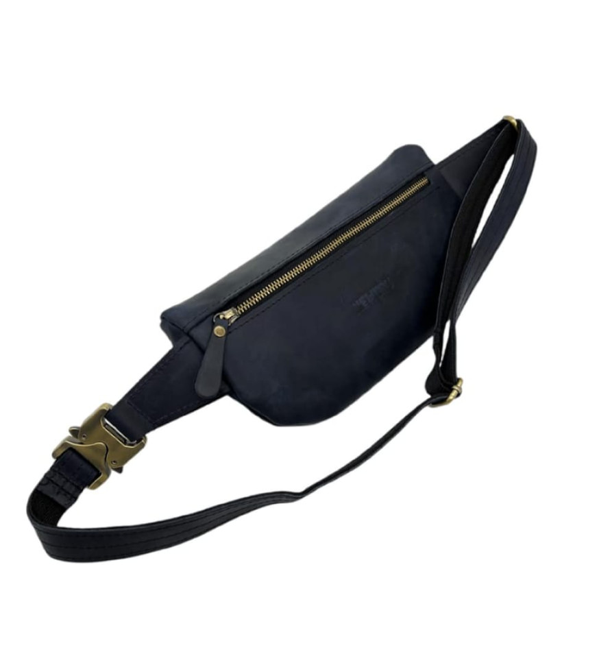 Синя сумка на пояс із натуральної вінтажної шкіри Newery N40290KB