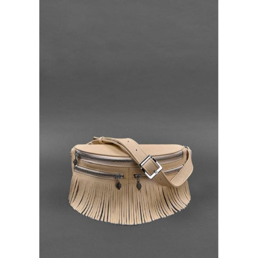 Шкіряна сумка на пояс Spirit світло-бежева