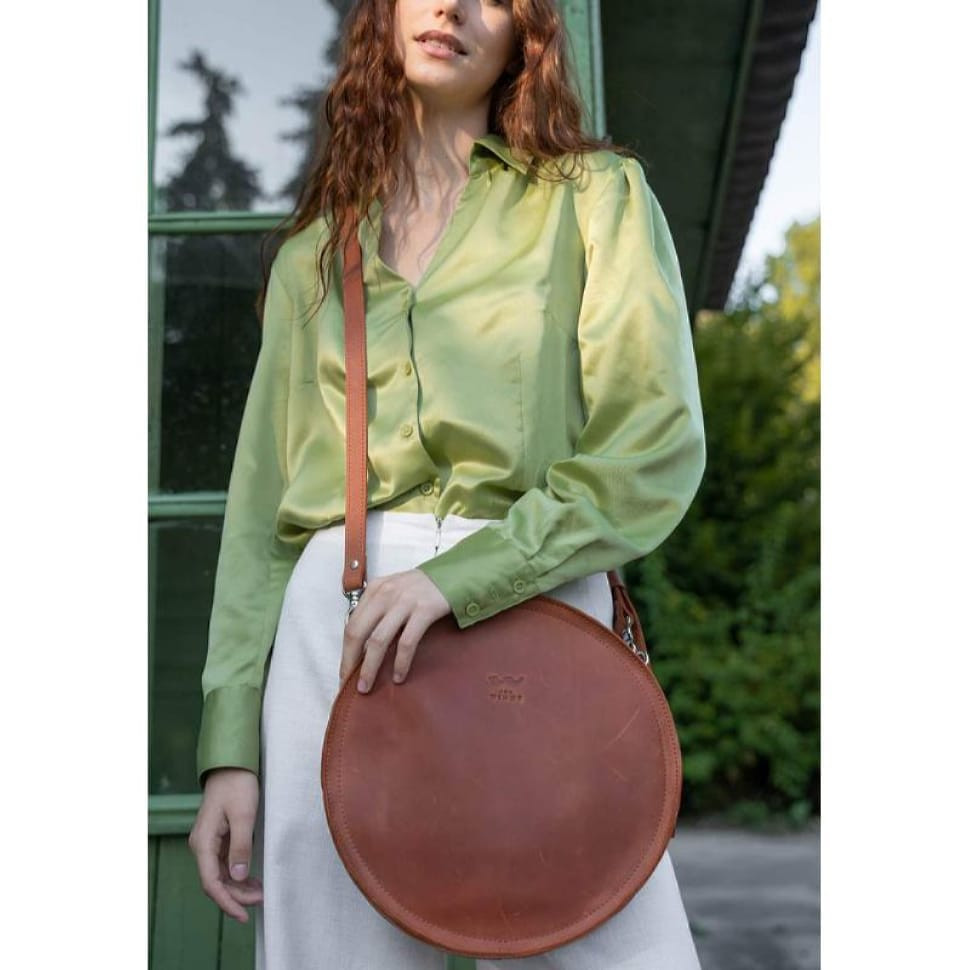 Жіноча шкіряна сумка Amy L коньячна вінтажна