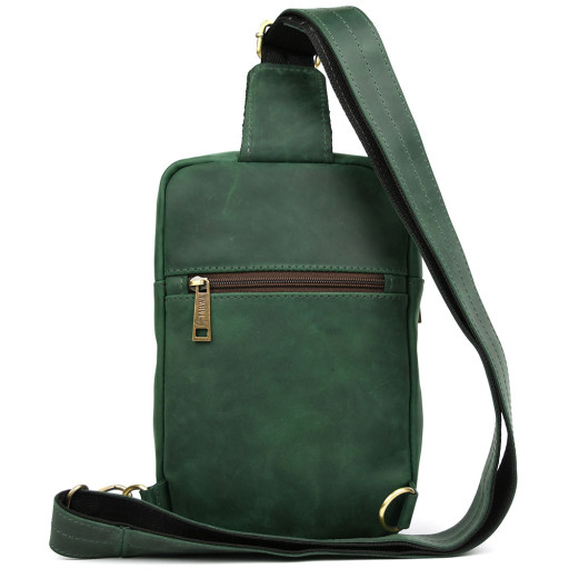 Чоловічий зелений слінг зі шкіри крейзі хорс і пітон REREP-0204-3md TARWA