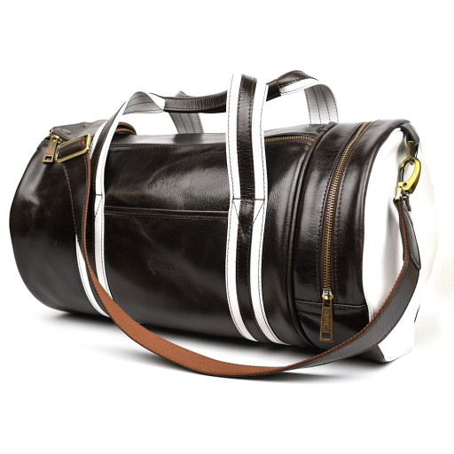 Спортивна шкіряна сумка люкс класу TARWA GCof-5565-4lx кавова