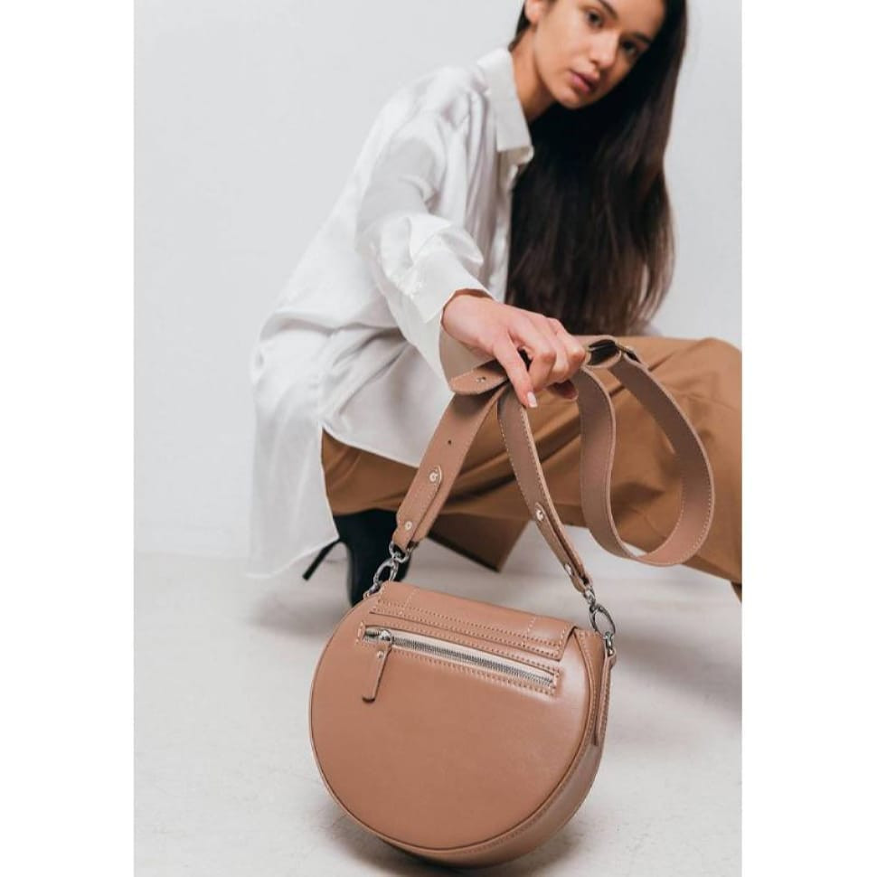 Жіноча шкіряна сумка Mandy карамель краст
