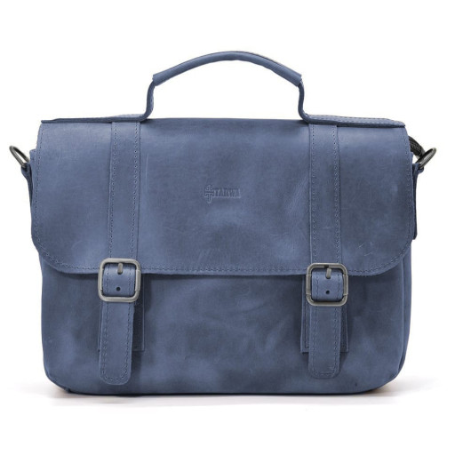 Чоловіча сумка-портфель на плече із ручкою TARWA RK-6008-3md синя
