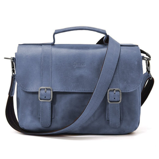 Чоловіча сумка-портфель на плече із ручкою TARWA RK-6008-3md синя