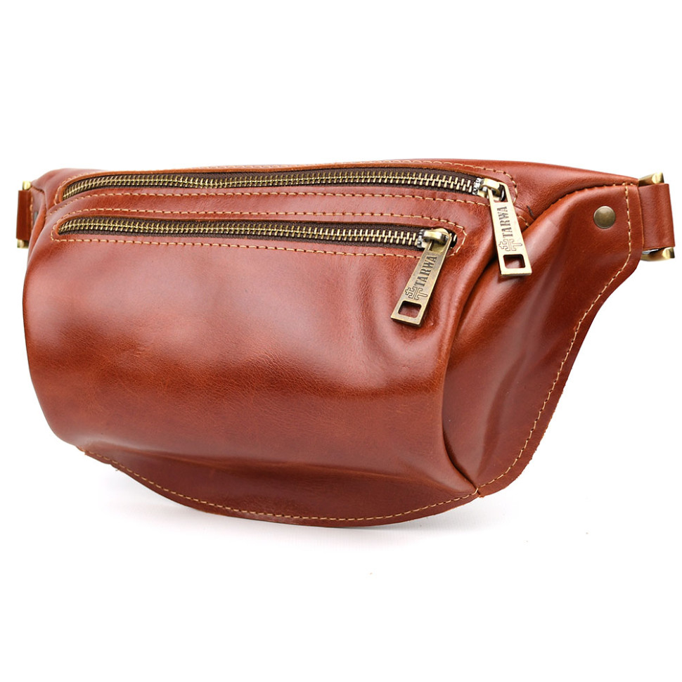 TARWA GBalc-3105-2lx 2-compartment fanny pack, size M, cognac