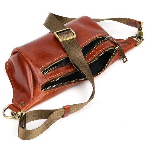 Напоясна сумка бананка в розмірі TARWA GBalc-3105-2lx 2 відділення коньячна