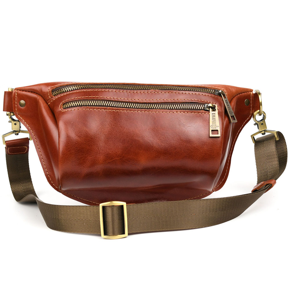TARWA GBalc-3105-2lx 2-compartment fanny pack, size M, cognac