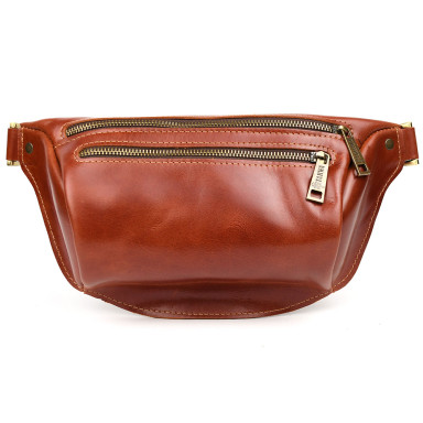 TARWA GBalc-3105-2lx 2-compartment fanny pack, size M, cognac