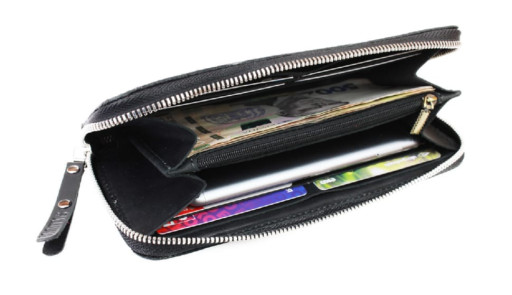 Гаманець шкіряний клатч великий travel 107-2(19.5) чорний