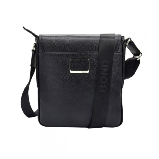 Барсетка м'яка шкіряна BOND 1357-281 чорний флотар