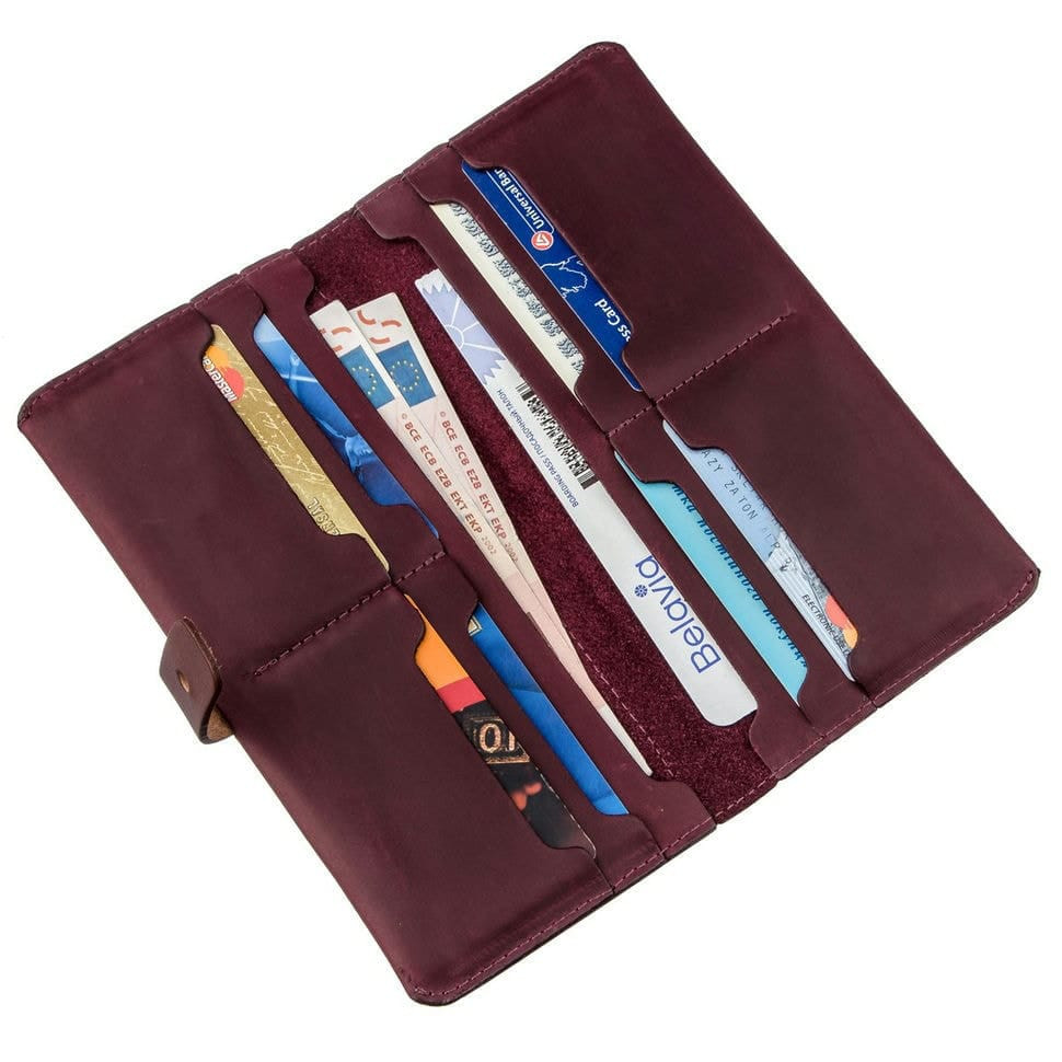 Гаманець жіночий з вінтажній шкіри SHVIGEL 16205 Бордовий