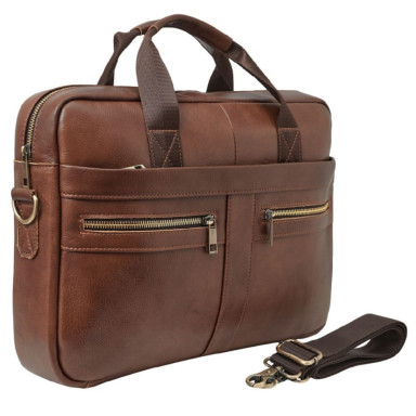 Портфель мягкий кожаный BUFFALO BAGS M2019C-1 рыжий