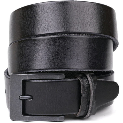 Ремінь з масивною пряжкою Vintage 20127 Чорний