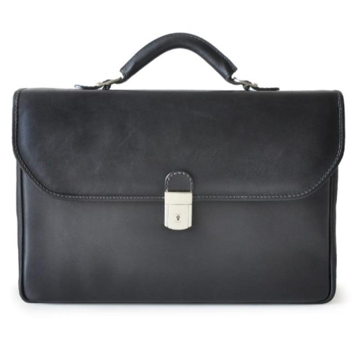 Pratesi BNE604 - Briefcase Piccolomini in cow leather Bruce Black