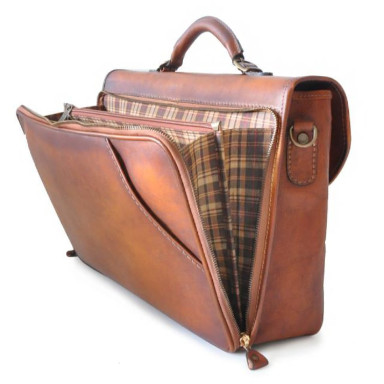 Pratesi BNE604 - Briefcase Piccolomini in cow leather Bruce Black