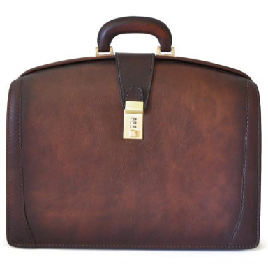 Pratesi BCF120/B - Briefcase for Laptop Brunelleschi Bold in cow leather Bruce Coffee