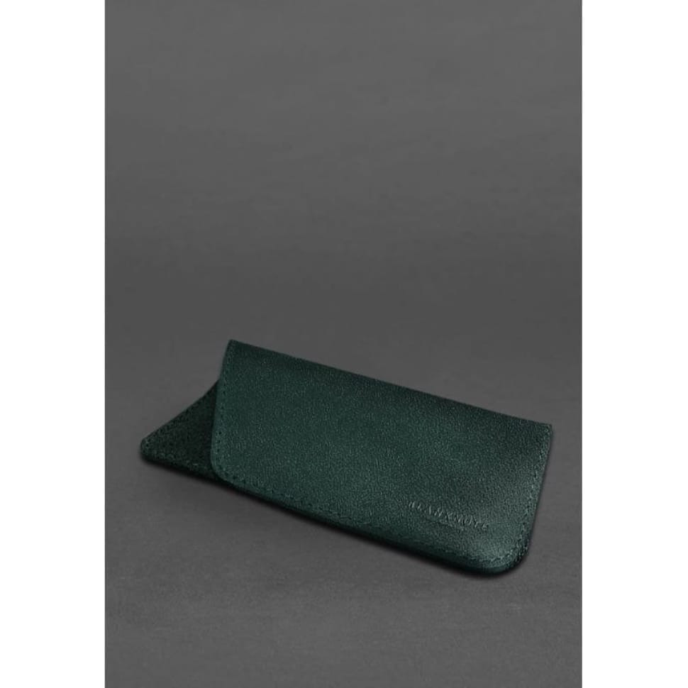 Кожаный чехол для очков Зеленый Краст