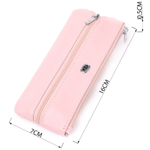 Стильна ключниця ніжного кольору із натуральної шкіри ST Leather 22510 Рожевий