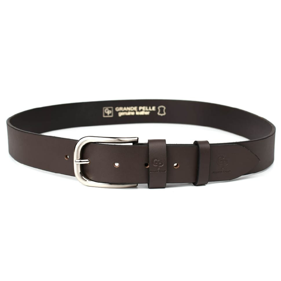 Шкіряний ремінь коричневий 40 мм Grande Pelle 413011200